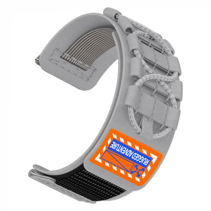 Samsung Watch Active 2 44mm Uyumlu-112 20mm Orbital Örgülü Halat Tasarımlı Naylon Kumaş Hasır Kordon