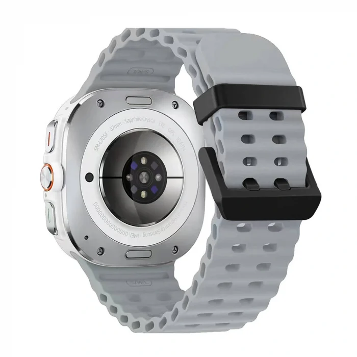 Samsung Watch Ultra 47mm Uyumlu-118 Tırtıklı Tasarım Silikon Kordon