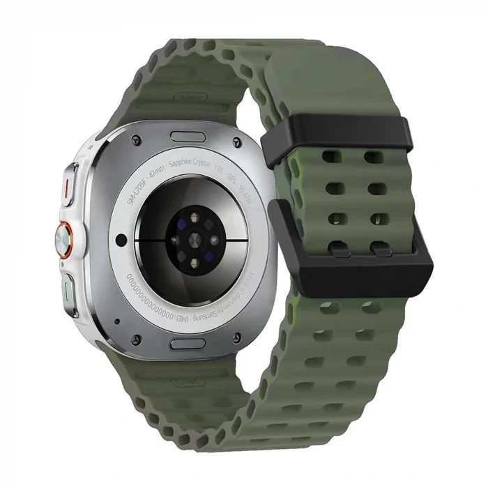 Samsung Watch Ultra 47mm Uyumlu-118 Tırtıklı Tasarım Silikon Kordon