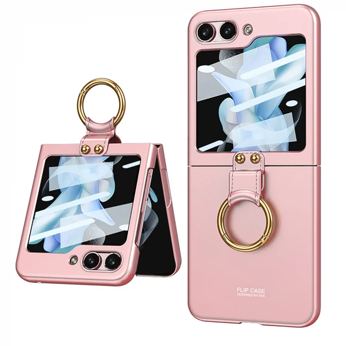 Samsung Z Flip 5 Kılıf Kıpta Yüzüklü Flip Sert Kapak