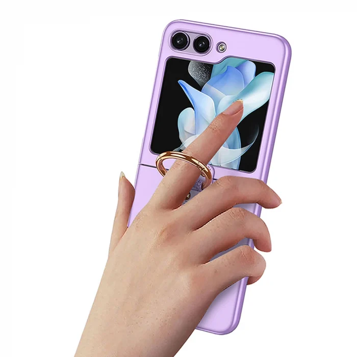 Samsung Z Flip 5 Kılıf Kıpta Yüzüklü Flip Sert Kapak