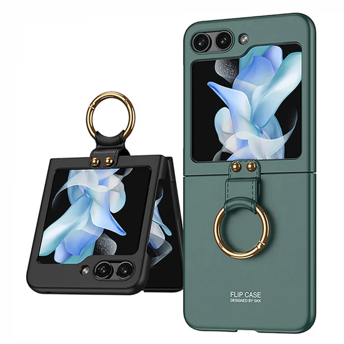 Samsung Z Flip 5 Kılıf Kıpta Yüzüklü Flip Sert Kapak