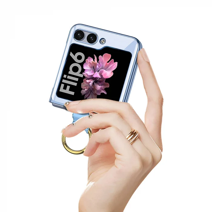 Samsung Z Flip 6 Kılıf Yüzüklü Kıpta Kapak
