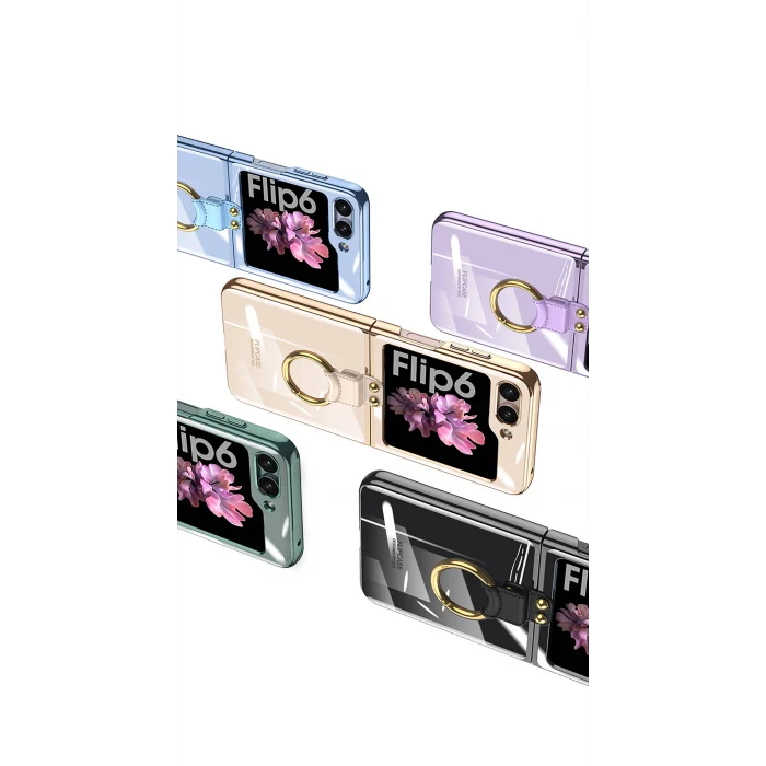 Samsung Z Flip 6 Kılıf Yüzüklü Kıpta Kapak