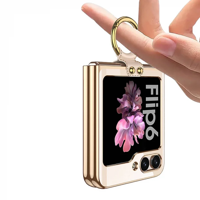 Samsung Z Flip 6 Kılıf Yüzüklü Kıpta Kapak