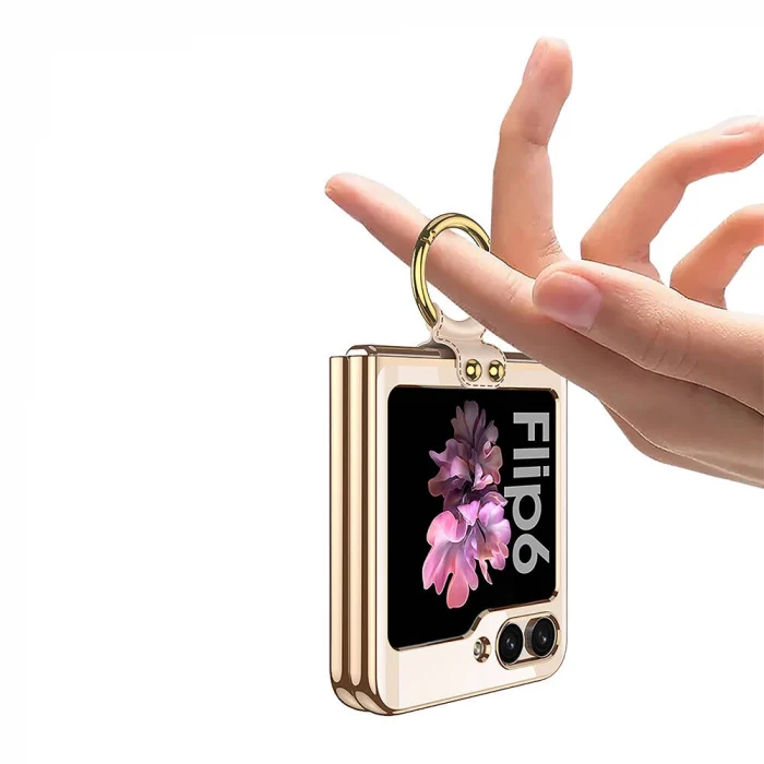 Samsung Z Flip 6 Kılıf Yüzüklü Kıpta Kapak