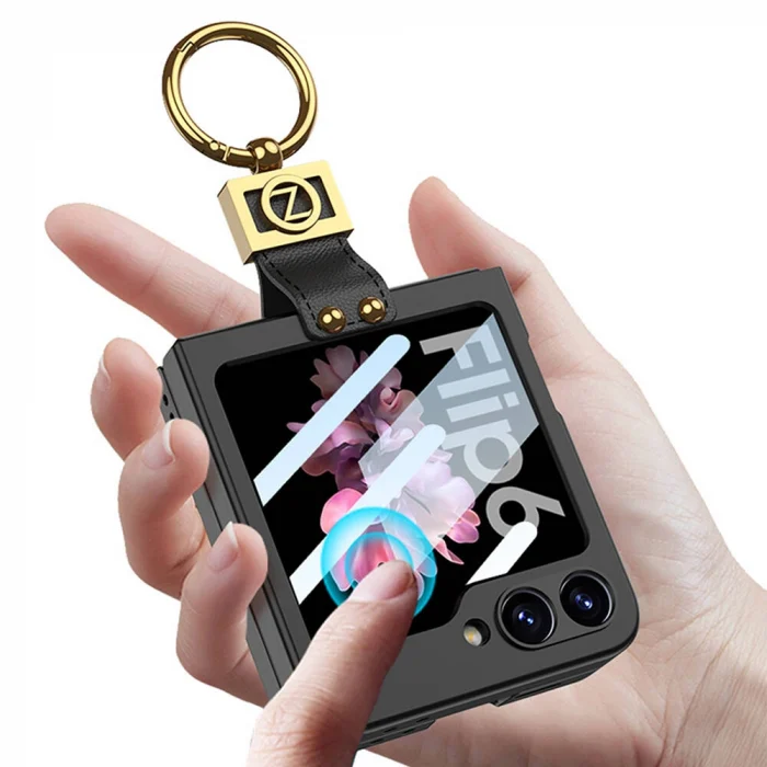 Samsung Z Flip 6 Kılıf Z Harfli Yüzüklü Kıpta Kapak