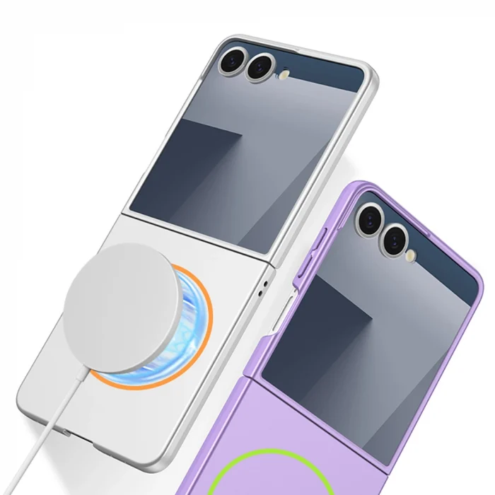 Samsung Z Flip 7 Kılıf Wireless Şarj Özellikli Kıpta M-safe Kapak