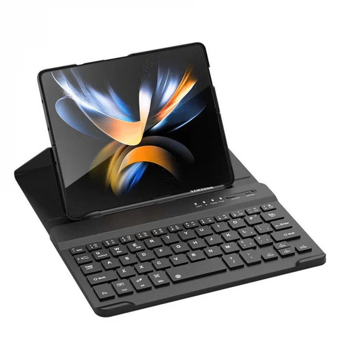 Samsung Z Fold 3 Kılıf Standlı Bluetooth Klavyeli  Kıpta Keyboard Set Kılıf