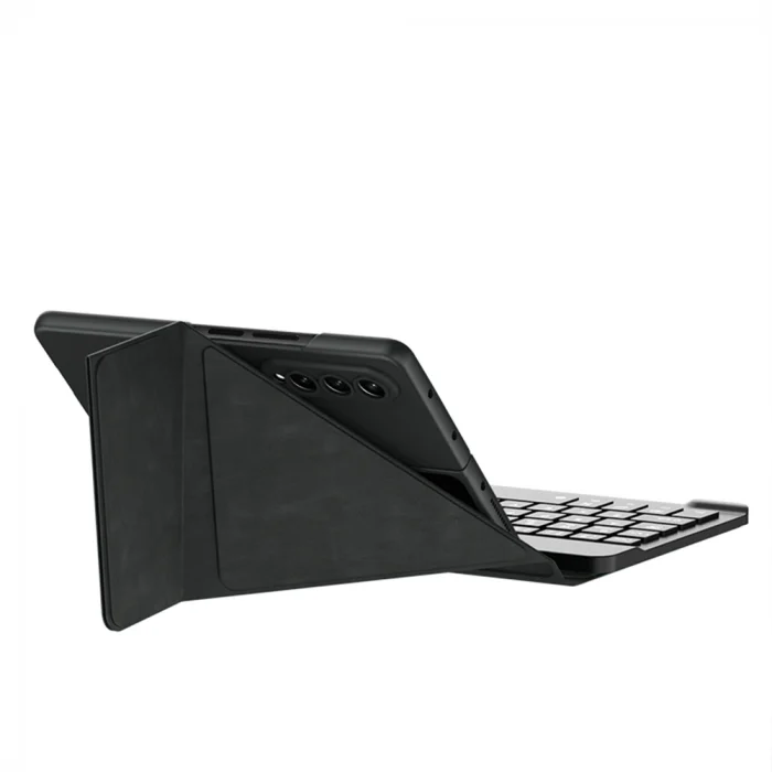 Samsung Z Fold 3 Kılıf Standlı Klavyeli Kalem Bölmeli  Kıpta Klavyeli Kılıf