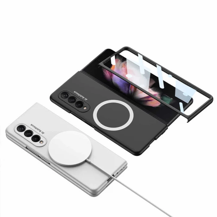 Samsung Z Fold 3 Kılıf Wireless Şarj Özellikli  Kıpta M-safe Kapak