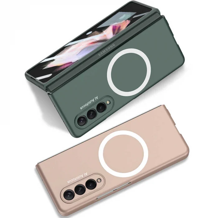 Samsung Z Fold 3 Kılıf Wireless Şarj Özellikli  Kıpta M-safe Kapak