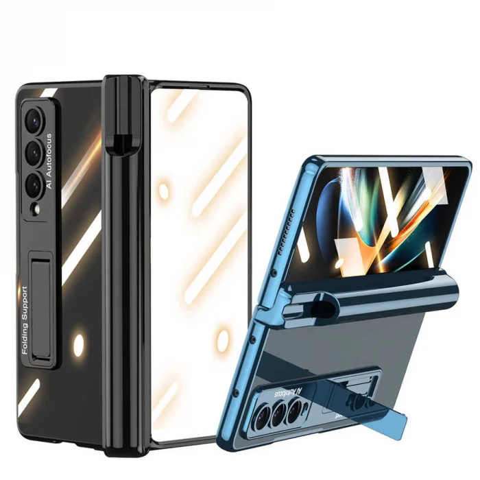 Samsung Z Fold 4 Kılıf  Kıpta Standlı Kalem Bölmeli Kapak