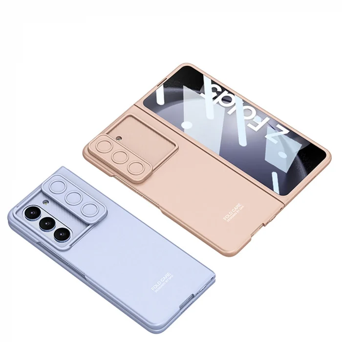 Samsung Z Fold 5 Kılıf Kamera Korumalı Kıpta Sürgülü Kapak