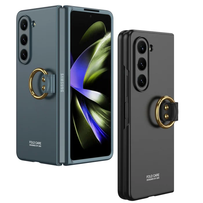 Samsung Z Fold 5 Kılıf Kıpta Yüzüklü Flip Sert Kapak