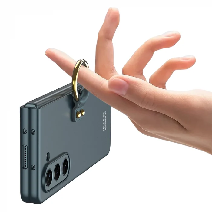 Samsung Z Fold 5 Kılıf Kıpta Yüzüklü Flip Sert Kapak