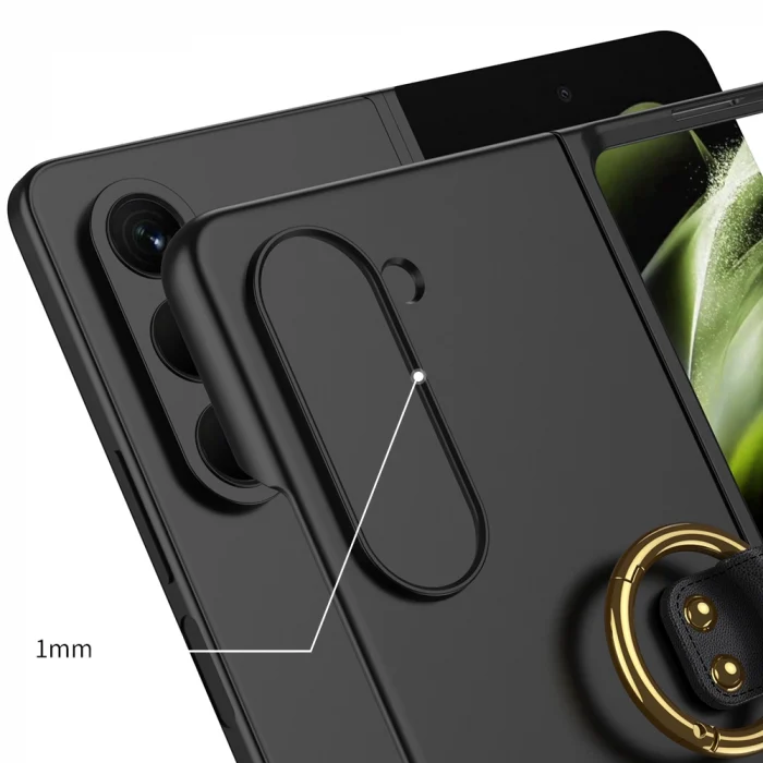 Samsung Z Fold 5 Kılıf Kıpta Yüzüklü Flip Sert Kapak