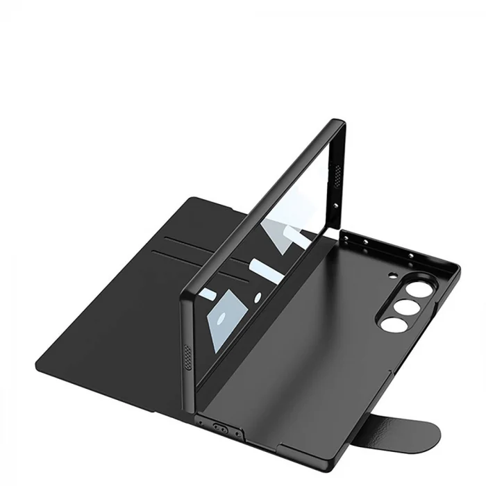 ​Samsung Z Fold 6 Kılıf Kamera Korumalı Kartlıklı Kalem Bölmeli Kıpta Marble Drago Kılıf