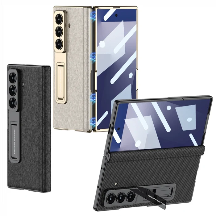 ​Samsung Z Fold 7 Kılıf Deri Standlı Kıpta Premium Kılıf