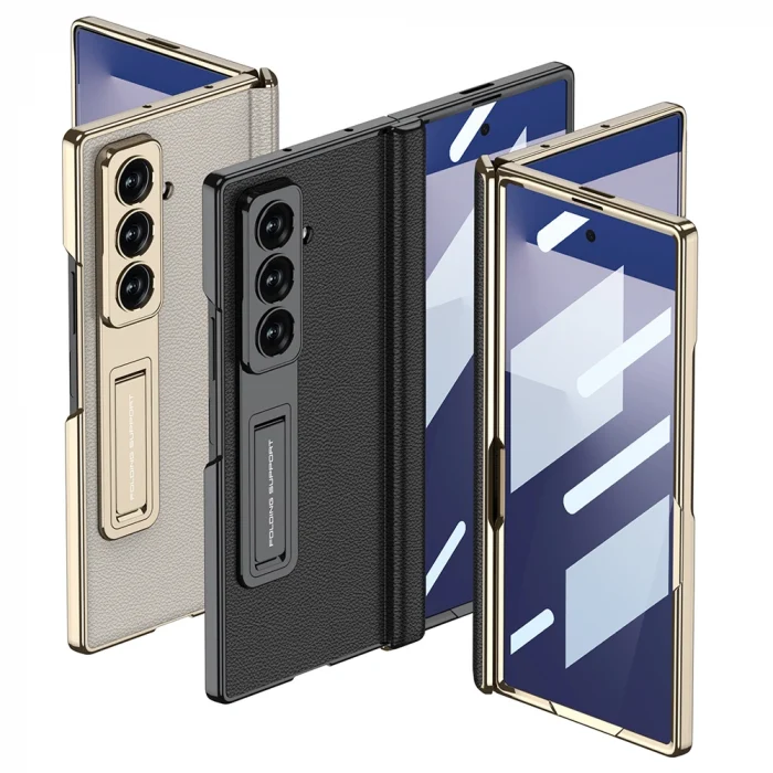 ​Samsung Z Fold 7 Kılıf Deri Standlı Kıpta Premium Kılıf