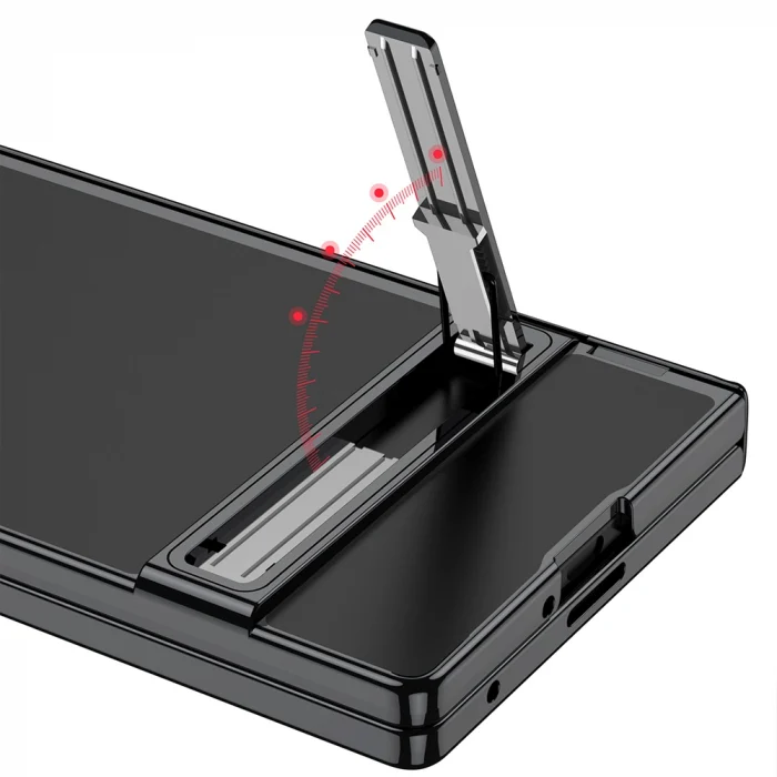 Samsung Z Fold 7 Kılıf Kamera Korumalı Şeffaf Tasarımlı Lego Standlı Kapak