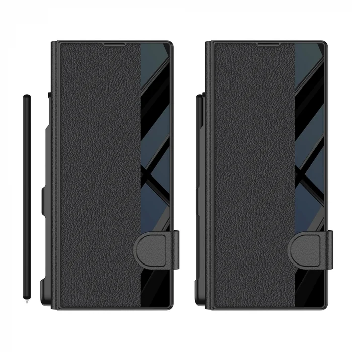 Samsung Z Fold 7 Kılıf Kamera Korumalı Kıpta Aynalı Kalem Bölmeli Fest Kapak