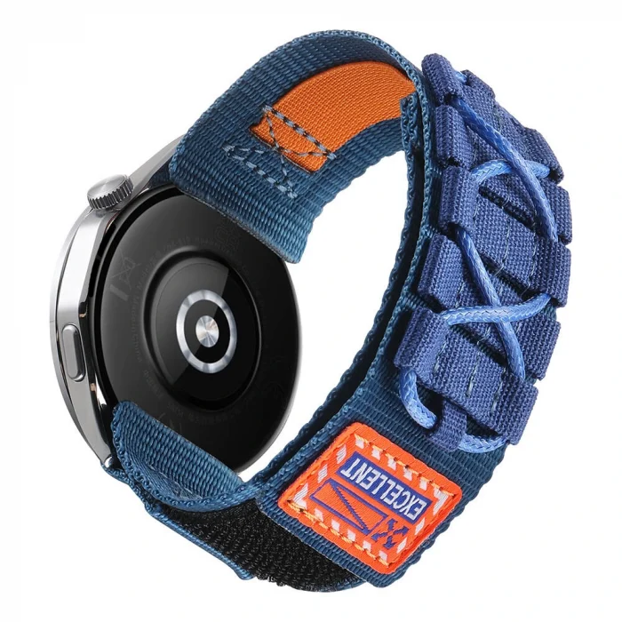 Gear S3 Uyumlu-112 22mm Orbital Örgülü Halat Tasarımlı Naylon Kumaş Hasır Kordon