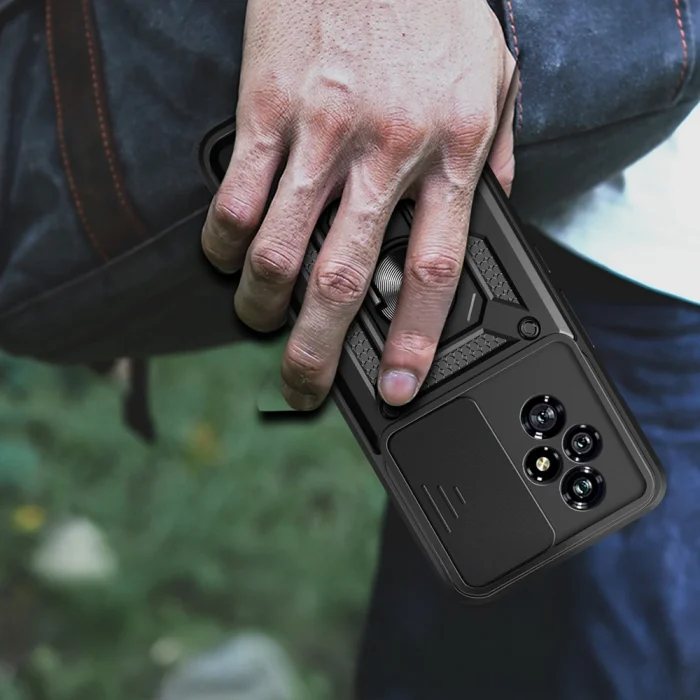 Honor 200 Kılıf Magnetik Standlı Kamera Korumalı Sürgülü Vega Kapak