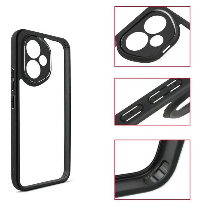 Honor 400 Kılıf Kamera Korumalı Şeffaf Arka Yüzey New Roll Kapak