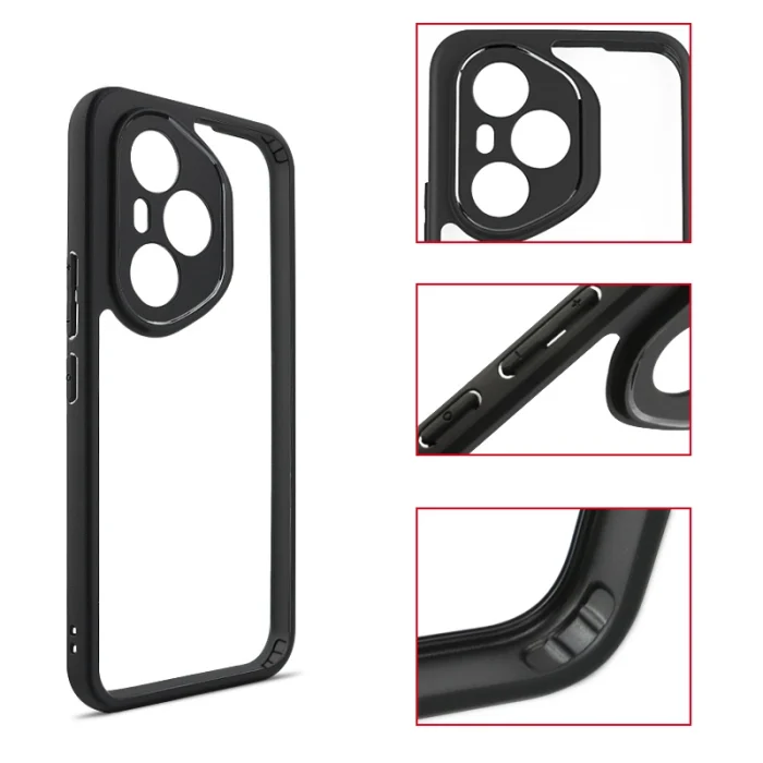 Honor 400 Pro Kılıf Kamera Korumalı Şeffaf Arka Yüzey New Roll Kapak