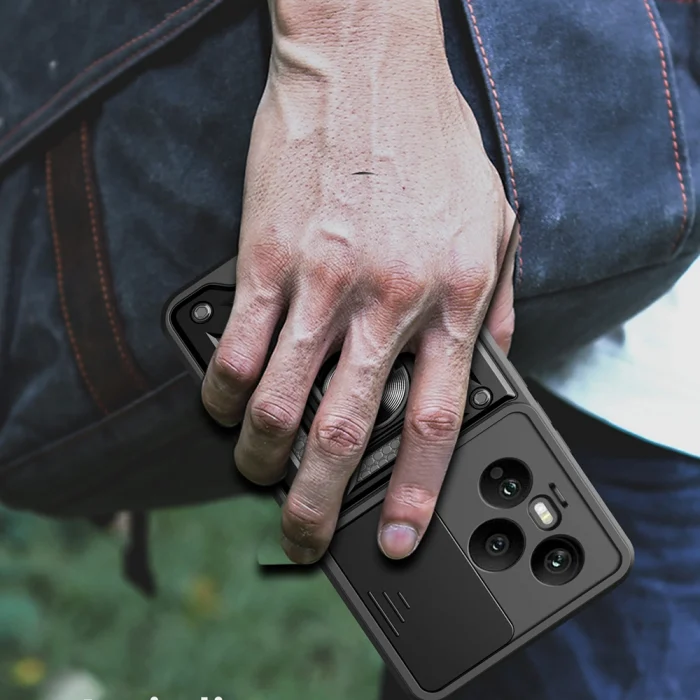 Honor 400 Pro Kılıf Magnetik Standlı Kamera Korumalı Sürgülü Vega Kapak