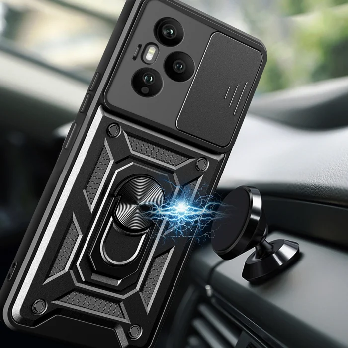 Honor 400 Pro Kılıf Magnetik Standlı Kamera Korumalı Sürgülü Vega Kapak