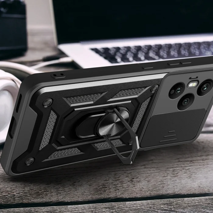 Honor 400 Pro Kılıf Magnetik Standlı Kamera Korumalı Sürgülü Vega Kapak