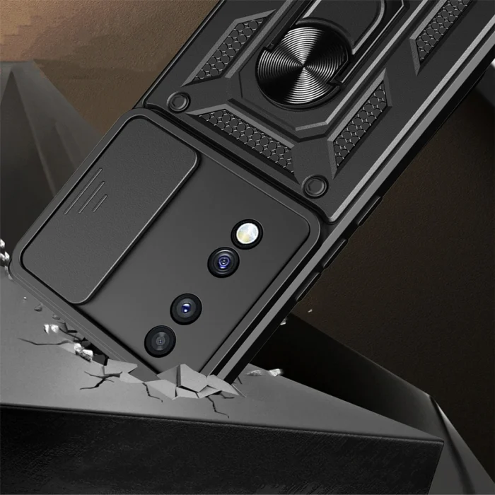 Honor 70 Kılıf Magnetik Standlı Kamera Korumalı Sürgülü Vega Kapak