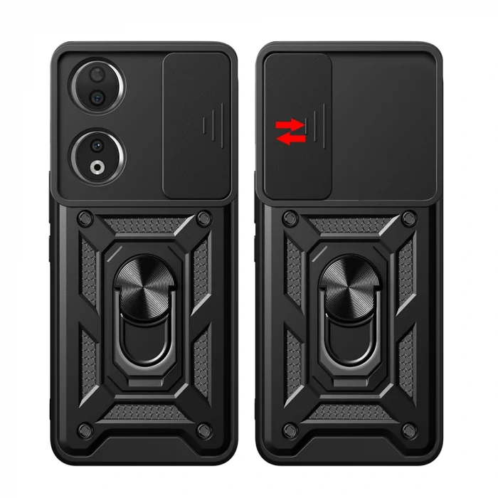 Honor 90 Kılıf Magnetik Standlı Kamera Korumalı Sürgülü Vega Kapak