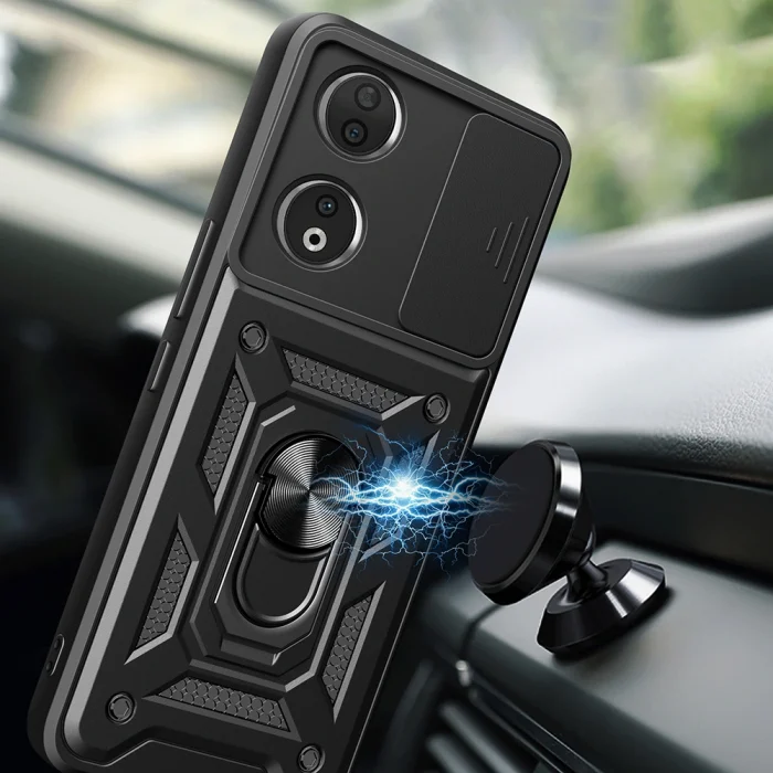 Honor 90 Kılıf Magnetik Standlı Kamera Korumalı Sürgülü Vega Kapak