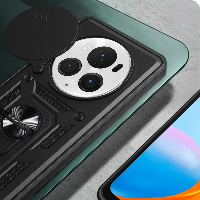 Honor Magic 6 Pro Kılıf Magnetik Standlı Kamera Korumalı Sürgülü Vega Kapak