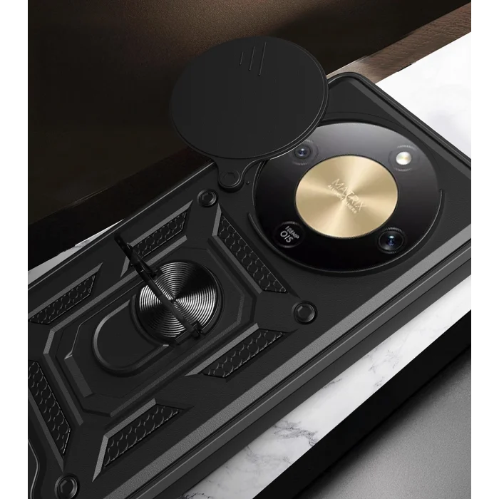Honor Magic 8 Lite 5G Kılıf Magnetik Standlı Kamera Korumalı Sürgülü Vega Kapak