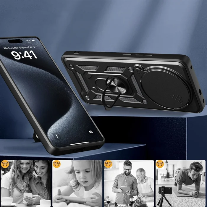 Honor X9C Kılıf Magnetik Standlı Kamera Korumalı Sürgülü Vega Kapak