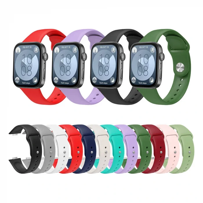 Huawei Watch Fit 3 Uyumlu-11 22mm Silikon Kordon