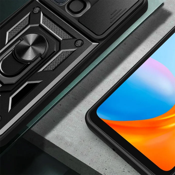 İnfinix Hot 12i Kılıf Magnetik Standlı Kamera Korumalı Sürgülü Vega Kapak