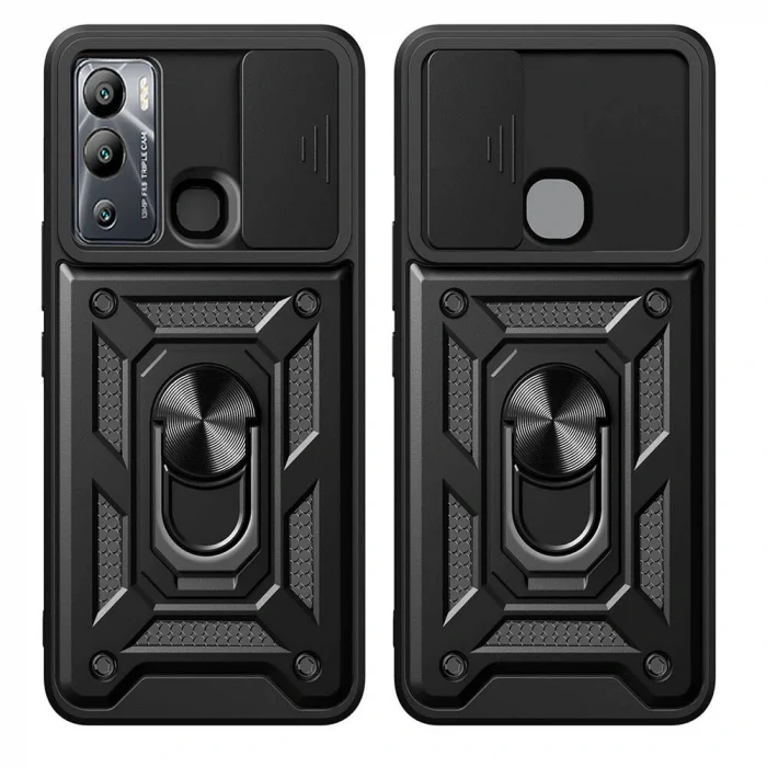 İnfinix Hot 20i Kılıf Magnetik Standlı Kamera Korumalı Sürgülü Vega Kapak