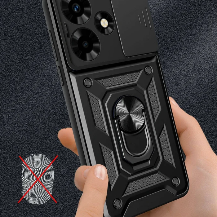 İnfinix Hot 30 Kılıf Magnetik Standlı Kamera Korumalı Sürgülü Vega Kapak