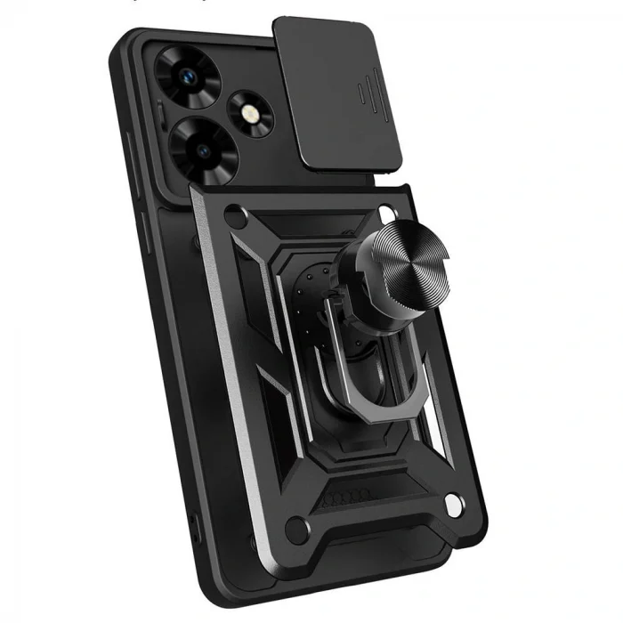 İnfinix Hot 30 Kılıf Magnetik Standlı Kamera Korumalı Sürgülü Vega Kapak