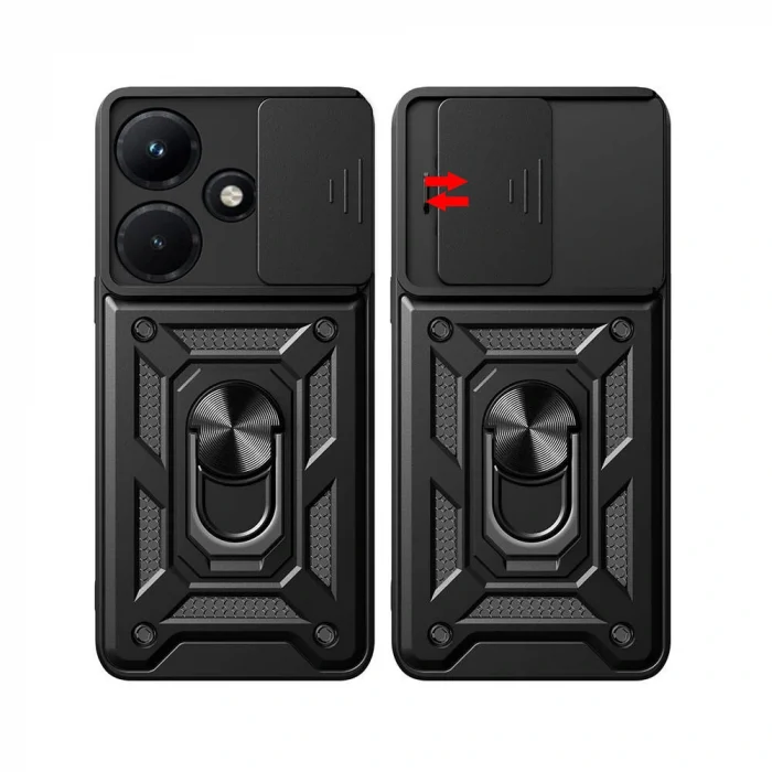İnfinix Hot 30i Kılıf Magnetik Standlı Kamera Korumalı Sürgülü Vega Kapak