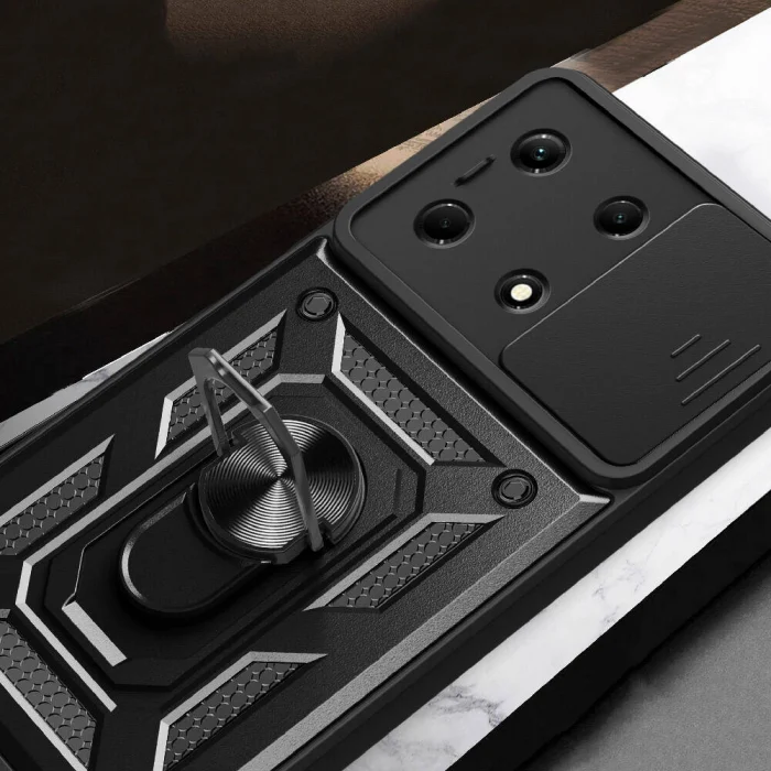 İnfinix Note 30 4G Kılıf Magnetik Standlı Kamera Korumalı Sürgülü Vega Kapak