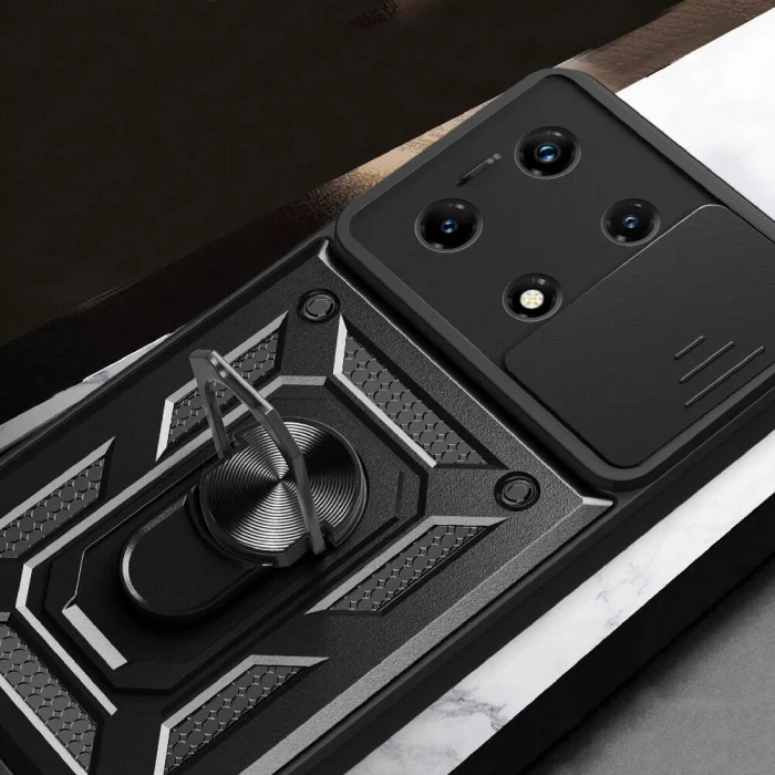 İnfinix Note 30 Pro Kılıf Magnetik Standlı Kamera Korumalı Sürgülü Vega Kapak