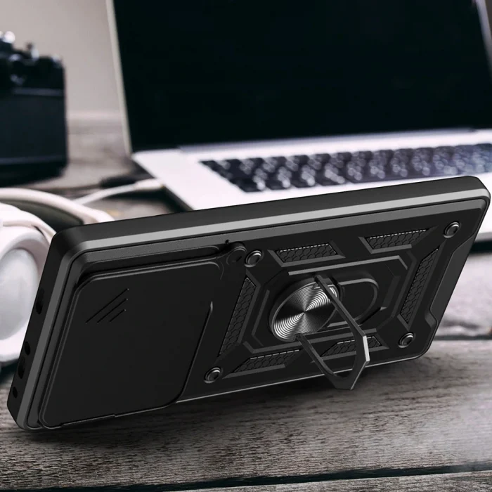 İnfinix Note 40 Pro Kılıf Magnetik Standlı Kamera Korumalı Sürgülü Vega Kapak