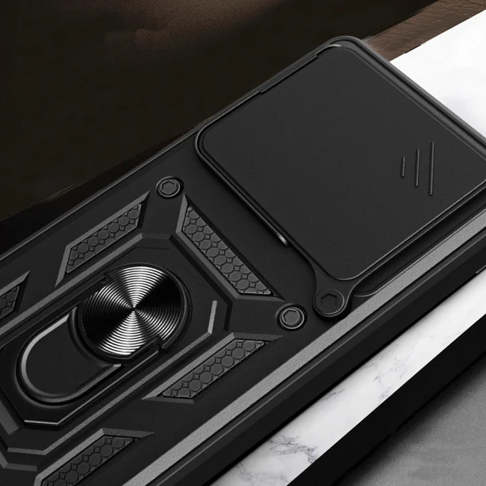 İnfinix Note 40 Pro Kılıf Magnetik Standlı Kamera Korumalı Sürgülü Vega Kapak