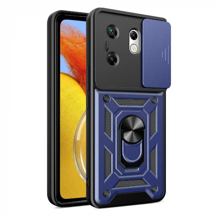 İnfinix Zero 30 4G  Kılıf Magnetik Standlı Kamera Korumalı Sürgülü Vega Kapak